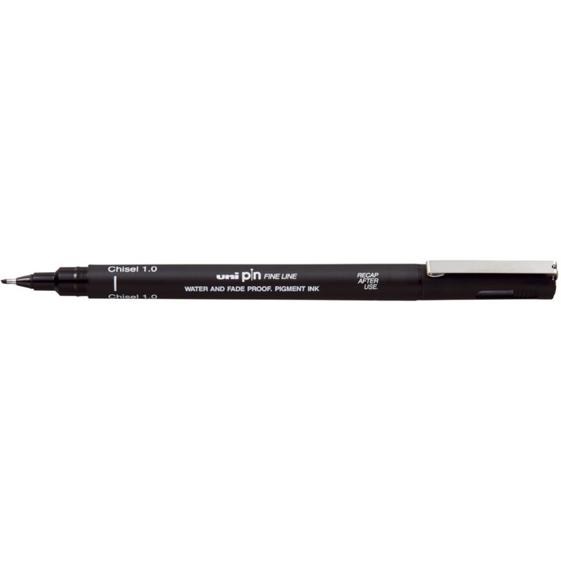 uni-ball fineliner PIN Chisel, keilpunt, zwart, 1,0 mm